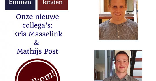 Nieuwe collega’s: Kris Masselink en Mathijs Post